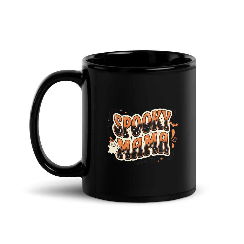 Black Glossy Mug Spooky Mama