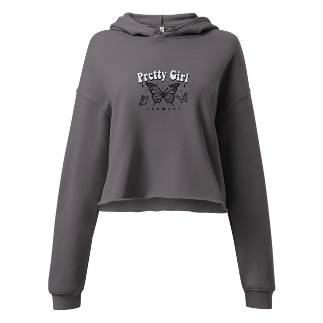 Pretty Girl Butterfly – Minimalist Black Crop Hood