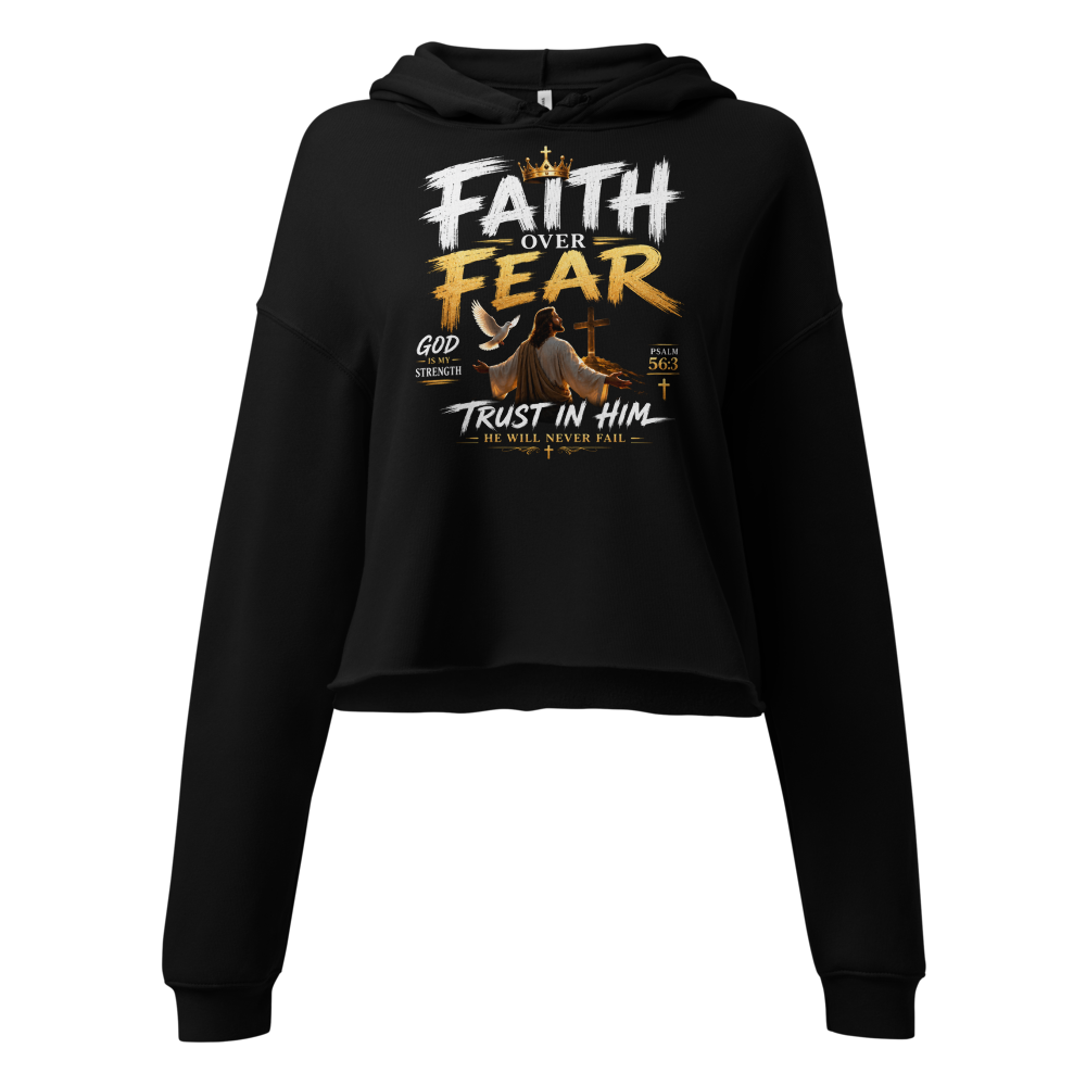 Faith Over Fear Women's Cropped Hoodie ✝️ | Christ