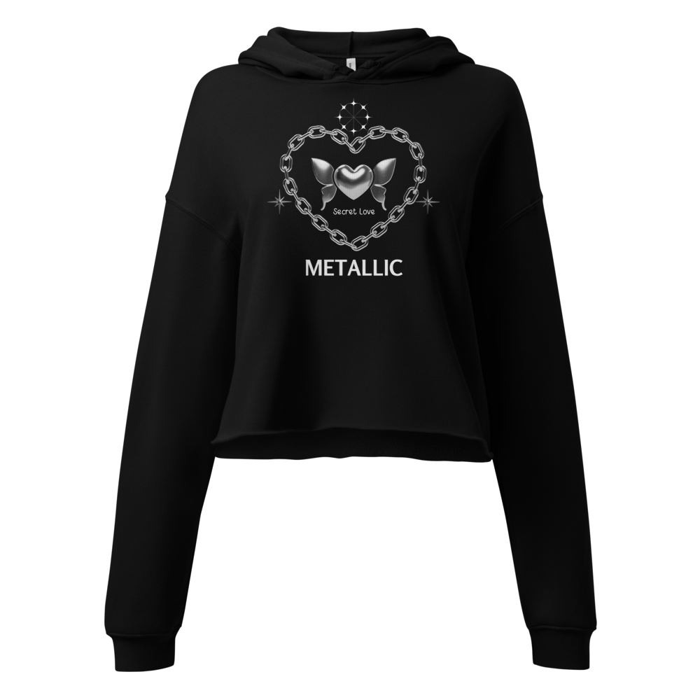 Black Women's Cropped Hoodie – Stylish Graphic Swe