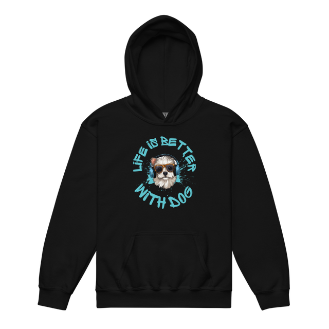 Life Is Better With Dog Cool Youth Hoodie