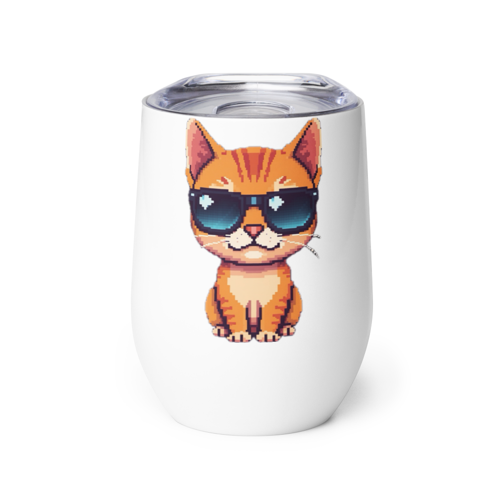 Cool Pixel Art Cat Tumbler