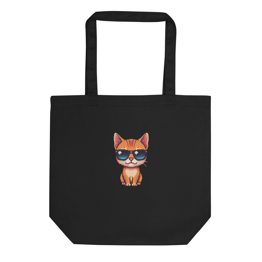 Cool Pixel Art Cat Tote Bag