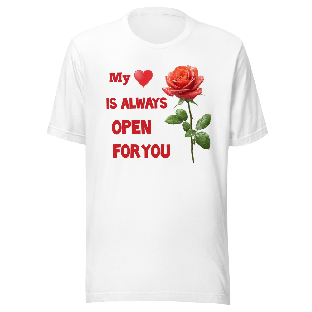 My Heart Is Always Open For You - Red Rose Design