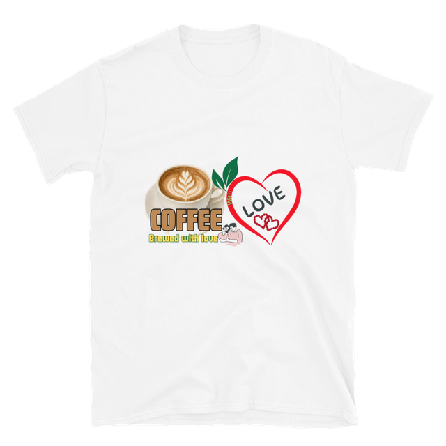 Coffee Brewed With Love Cute Coffee Cup Shirt
