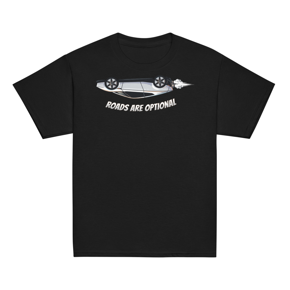 Roads Are Optional Flying Supercar Kids Tee
