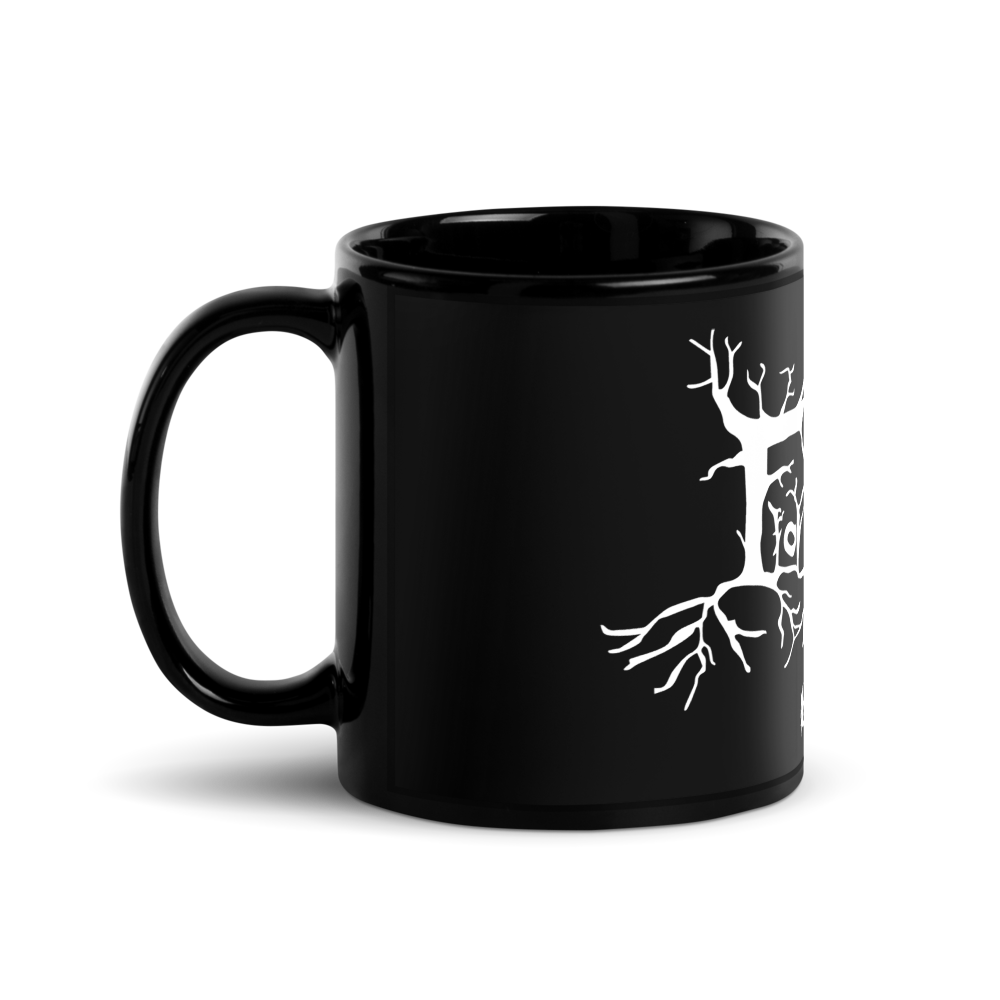 Flor de Piel Black Glossy Mug