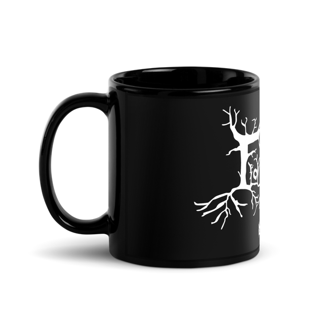 Flor de Piel Black Glossy Mug