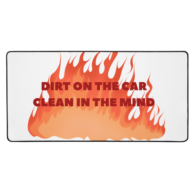 Red JDM Fire Aesthetic Desk Mat