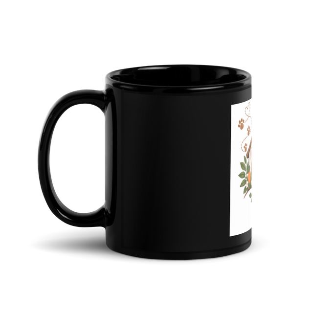 Paws Make a Home Black Glossy Mug