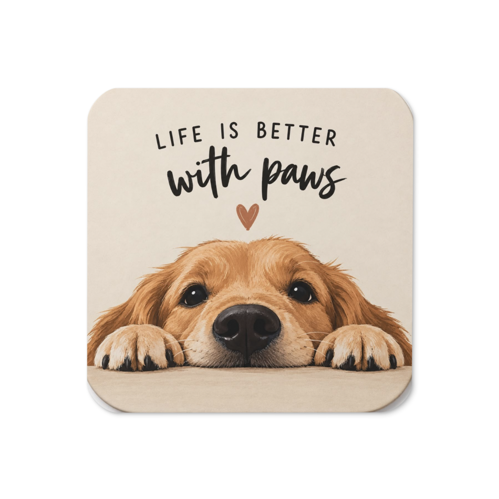Life Is Better With Paws | Cute Dog Lover Coaster