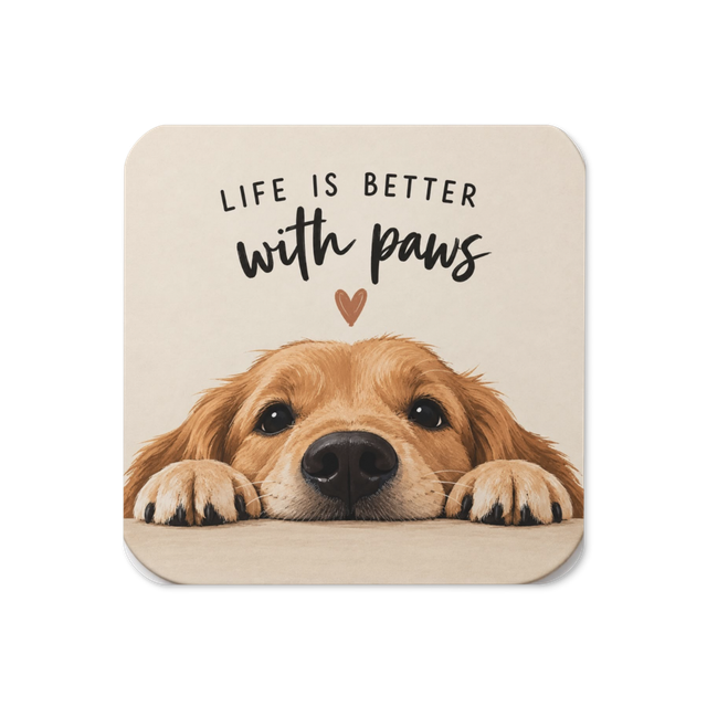 Life Is Better With Paws | Cute Dog Lover Coaster