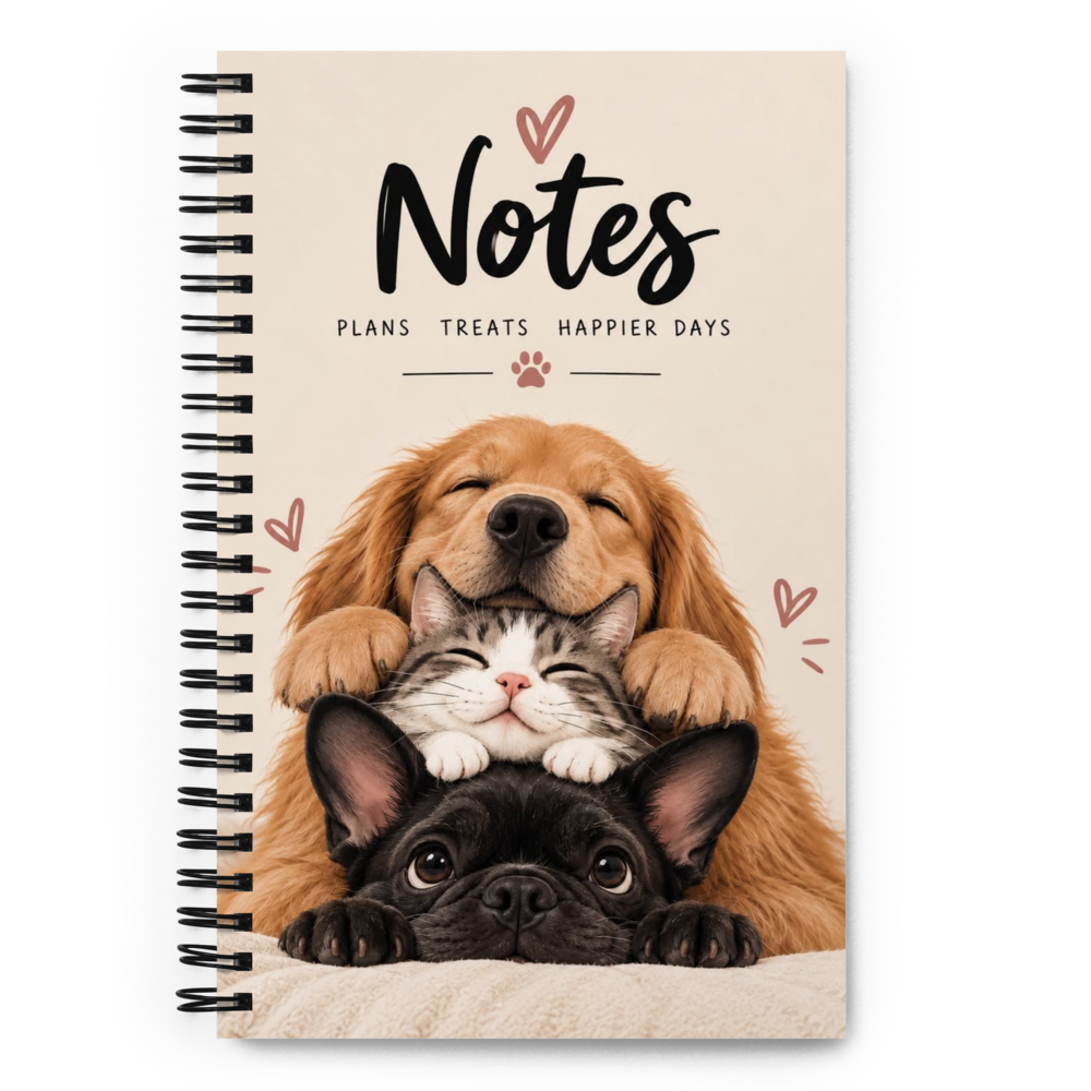  Cute Pet Notebook | Dog & Cat Lover Spiral Journa