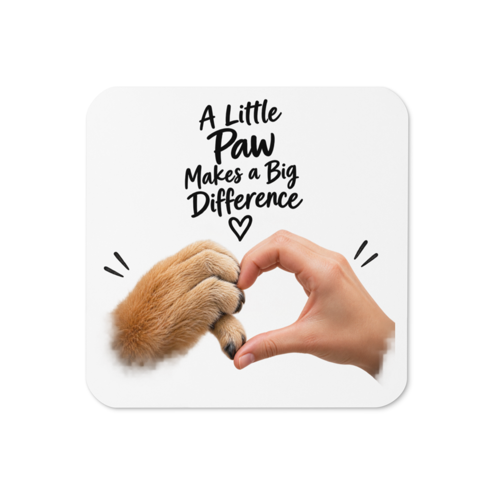 Cork Back Coaster - Little Paw