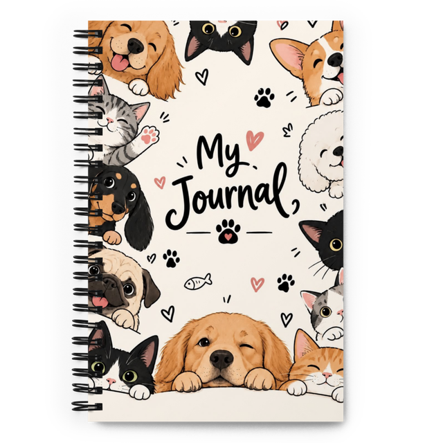 Dog & Cat Lover Journal | Cute Pet Spiral Notebook