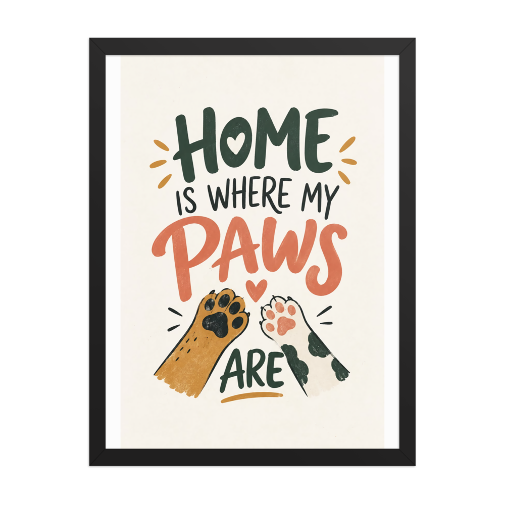 Home Is Where My Paws Are | Cute Pet Lover Poster