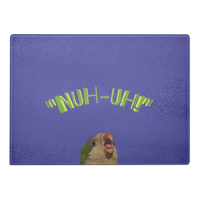 Beebl Boose Scream "NUH-UH!" Glass Cutting Board