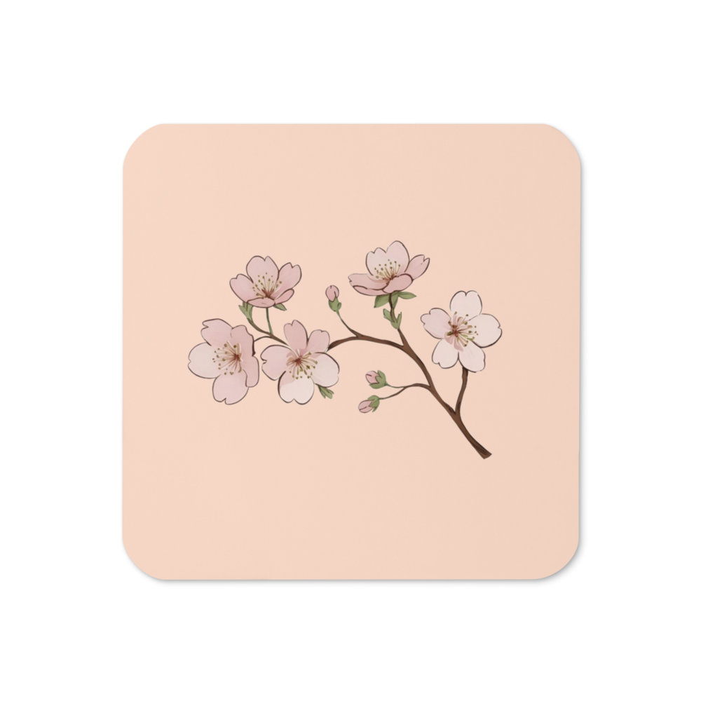 Sakura Cherry Blossom Design Cork-Back Coaster