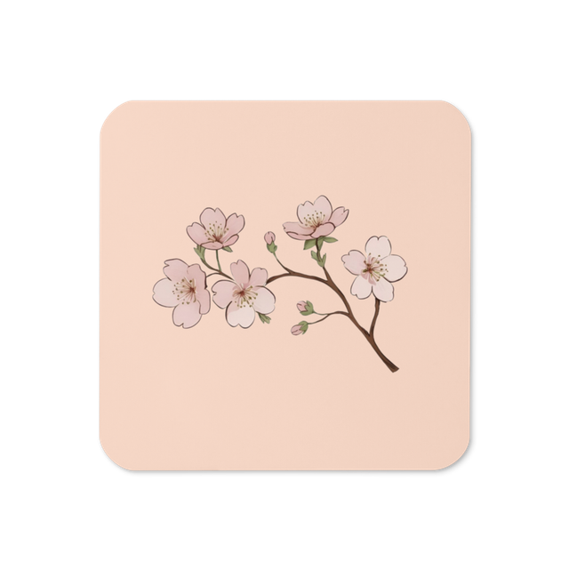 Sakura Cherry Blossom Design Cork-Back Coaster