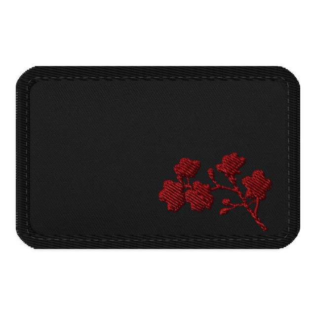 Crimson Floral Embroidered Tactical Patches