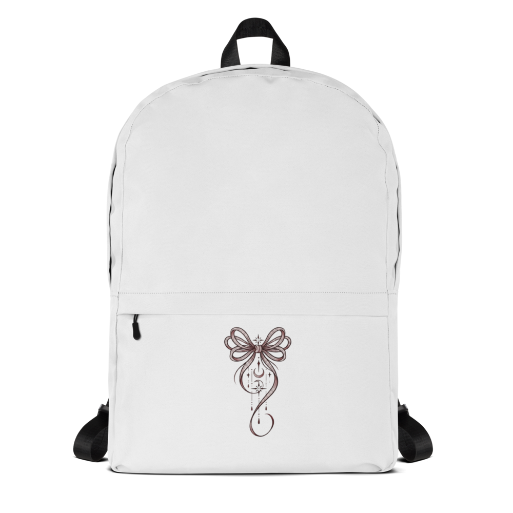 Pink Ribbon - 2 on All-Over Print White Backpack