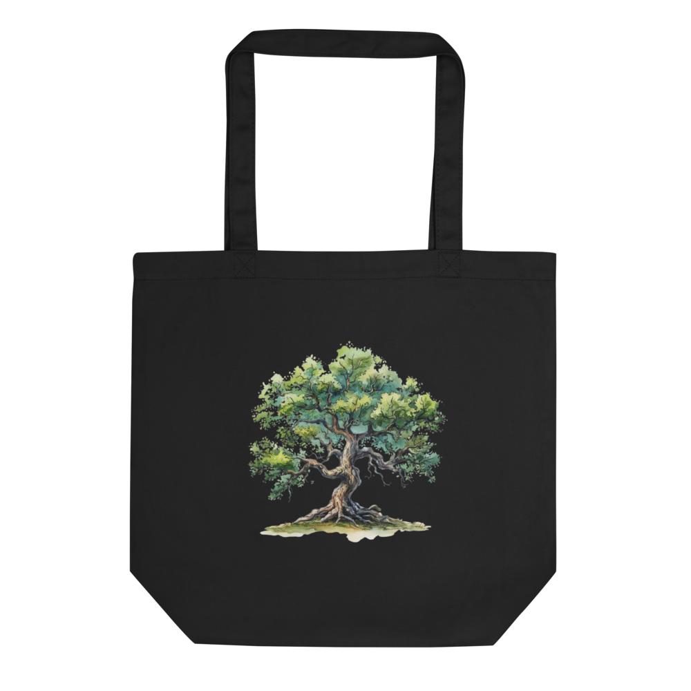 Tree Art Eco Tote Bag Black