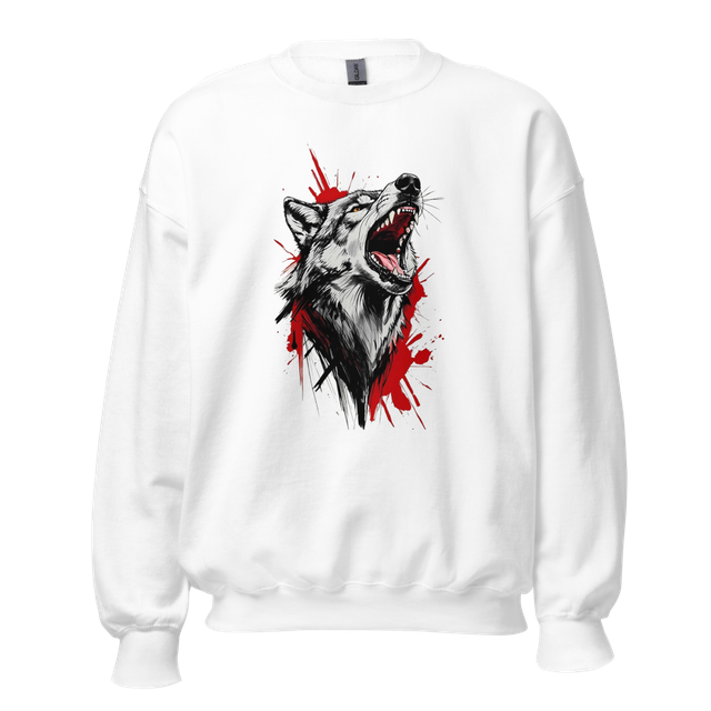 Wild Wolf Graphic Print Unisex Crewneck Sweatshi