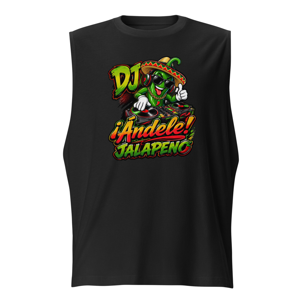 DJ ¡Ándele! Jalapeno Black Muscle Shirt