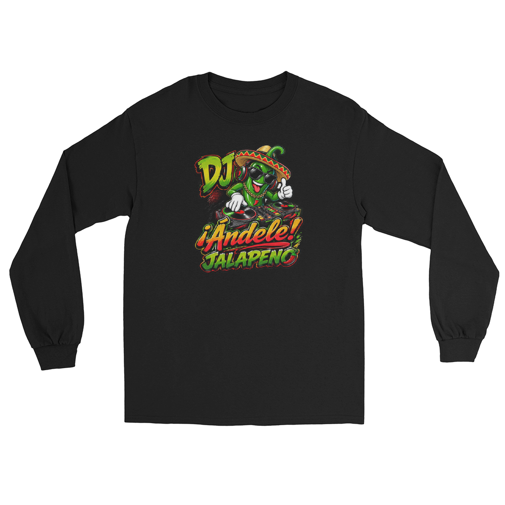DJ ¡Ándele! Jalapeno Black Long Sleeve Shirt