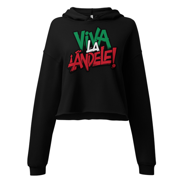Viva La ¡Ándele! Black Cropped Hoodie