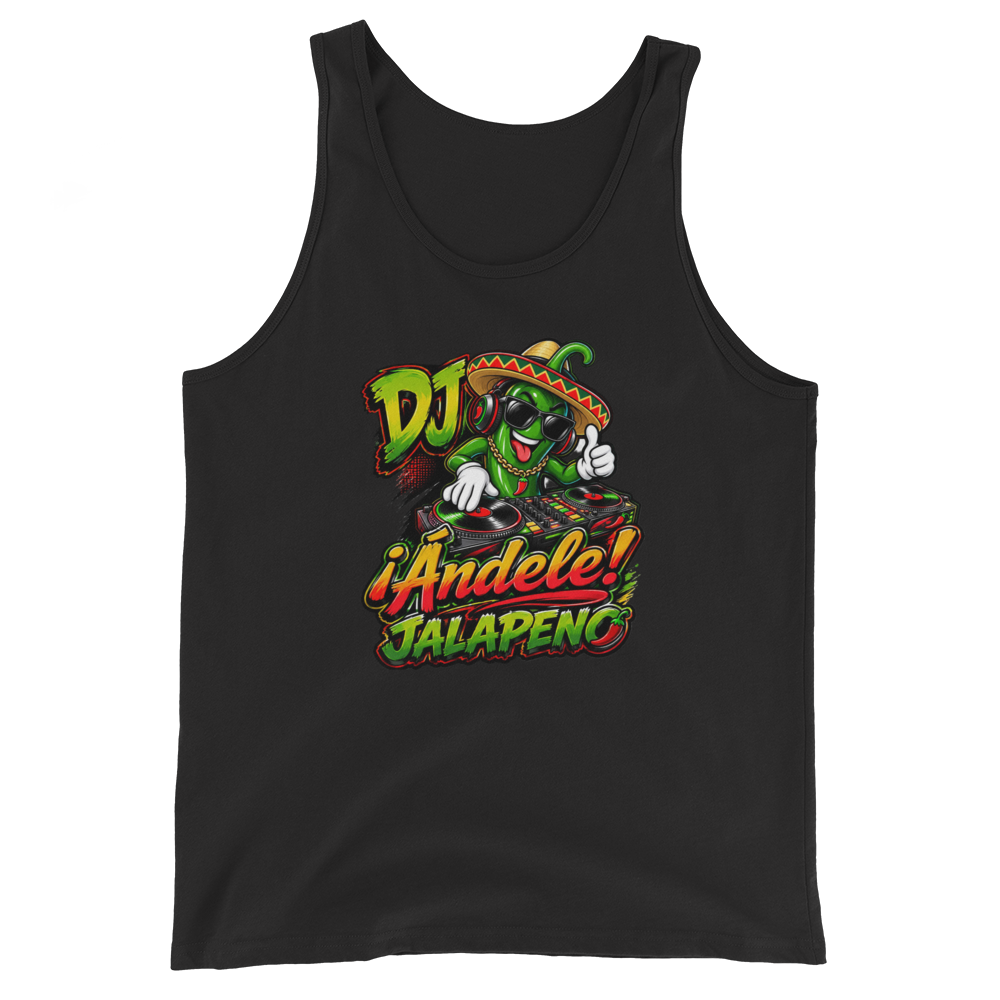 DJ ¡Ándele! Jalapeno Black Tank Top