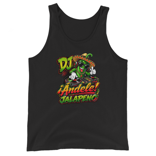 DJ ¡Ándele! Jalapeno Black Tank Top