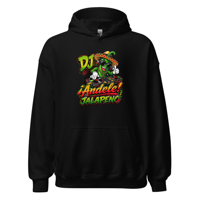 DJ ¡Ándele! Jalapeno Black Hoodie W/Logo Centered