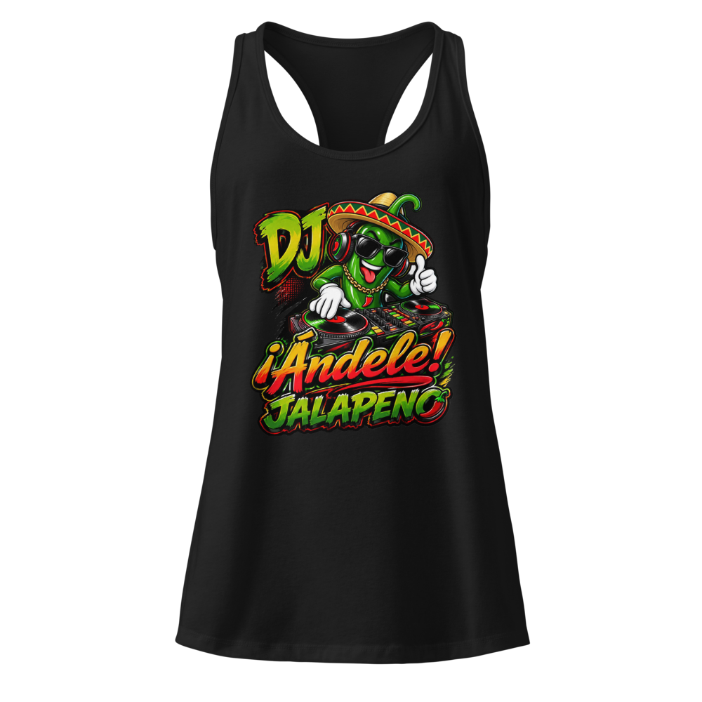 DJ ¡Ándele! Jalapeno Black Tank Top