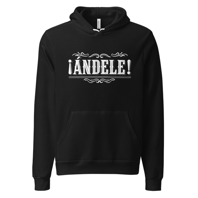 ¡Ándele! Black Hoodie with Centered Logo