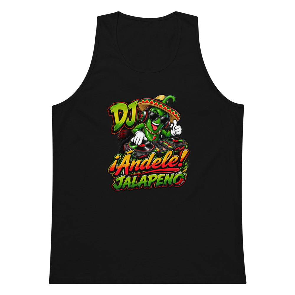 DJ ¡Ándele! Jalapeno Black Tank Top