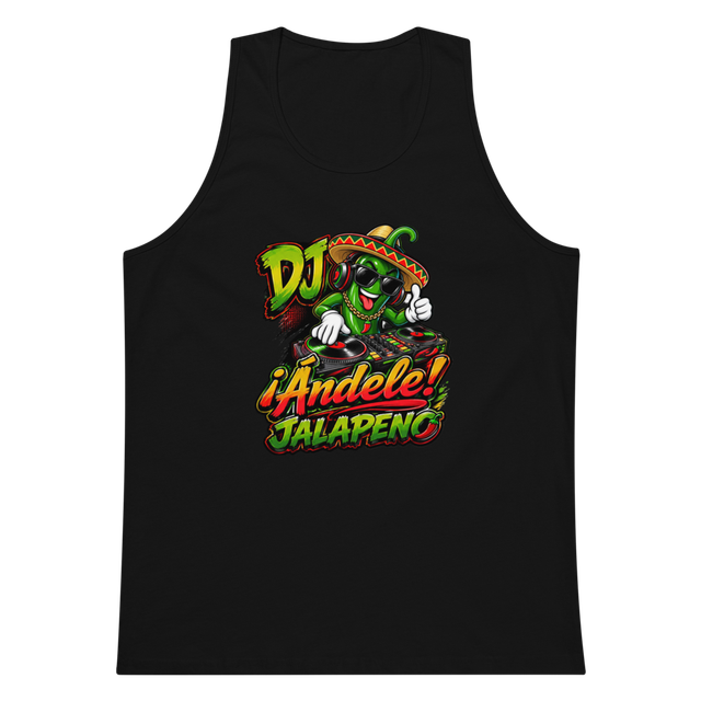 DJ ¡Ándele! Jalapeno Black Tank Top