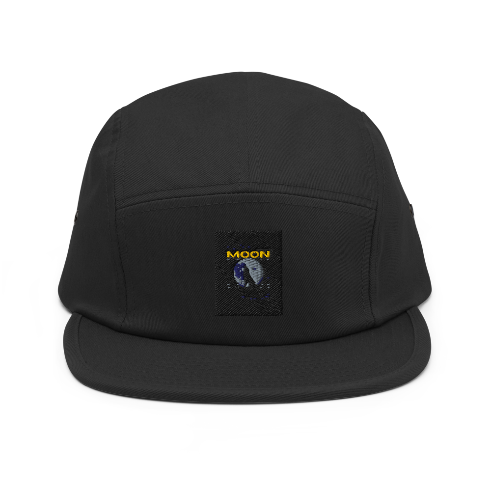 Minimal Black 5 Panel Cap