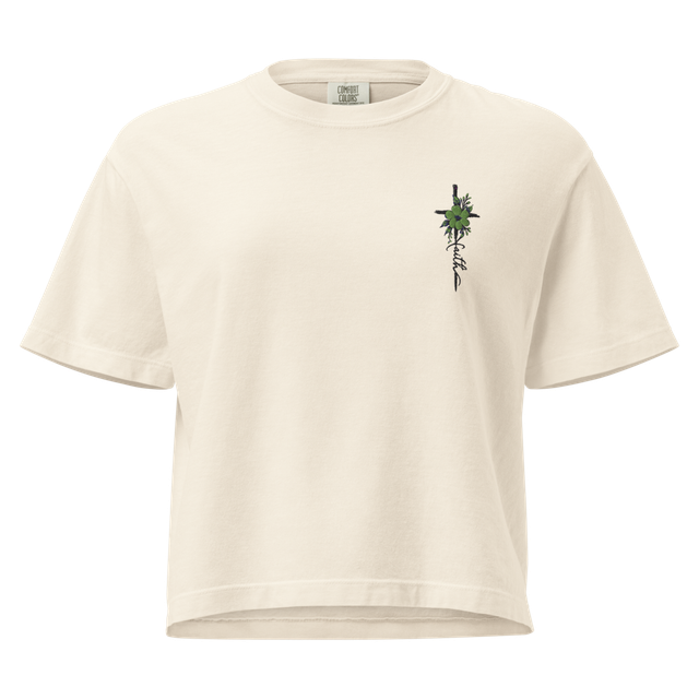 Faith Floral Boxy T-Shirt for Women