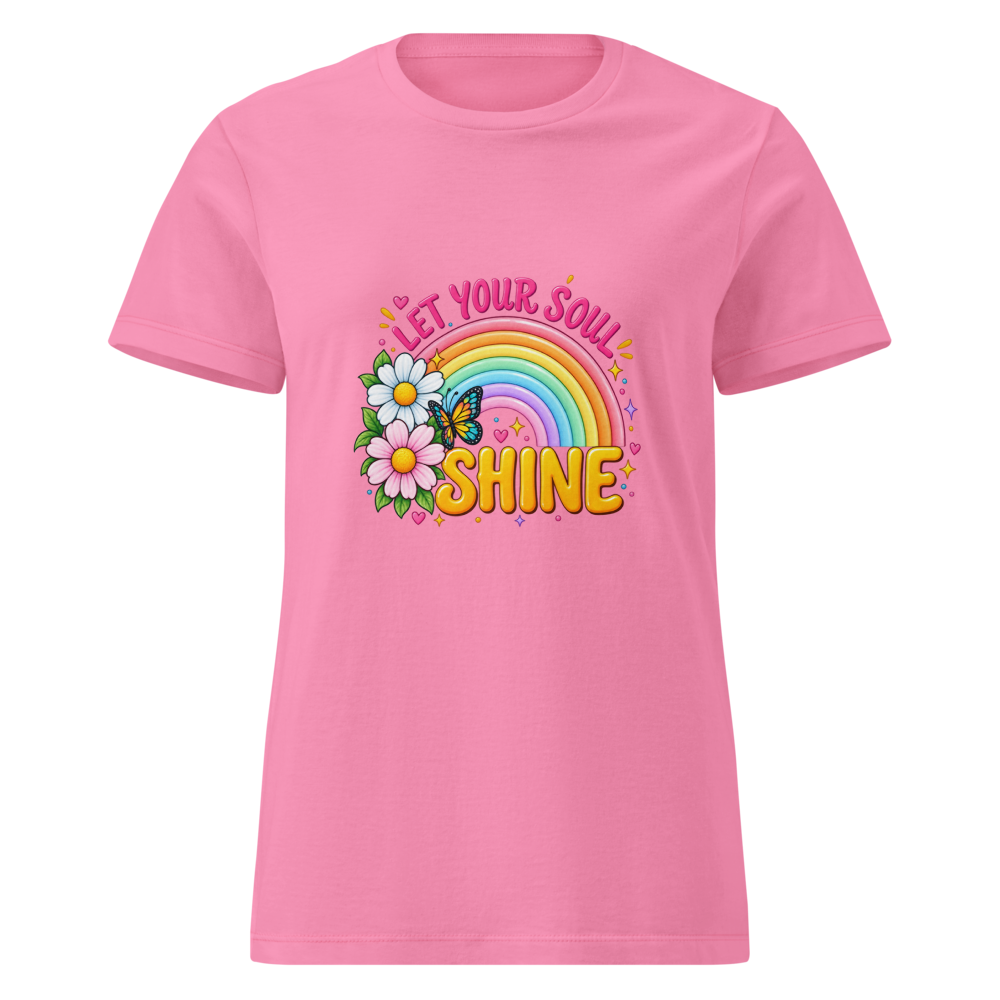 Women's Soul Shine Rainbow & Floral Graphic Tshirt