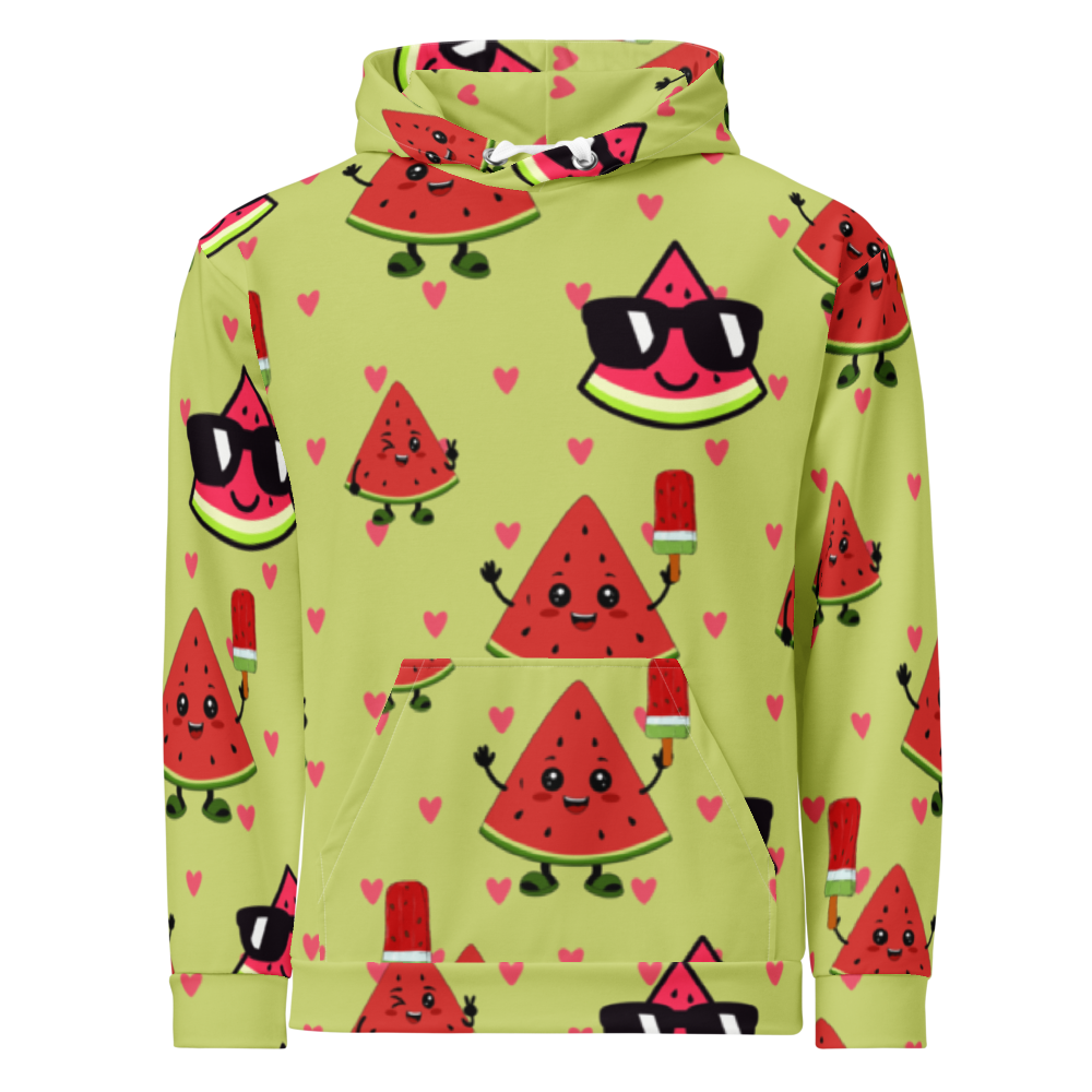 Cute Watermelon Pattern All-Over Print Hoodie