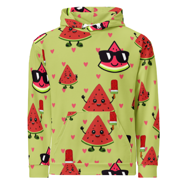 Cute Watermelon Pattern All-Over Print Hoodie