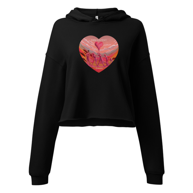 Discontent Heart Graphic Cropped Hoodie