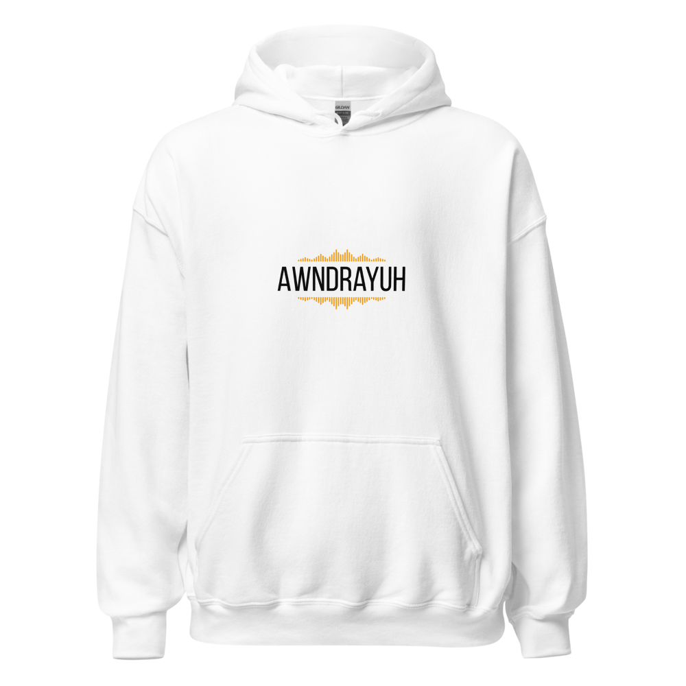 AWNDRAYUH White Logo Hoodie