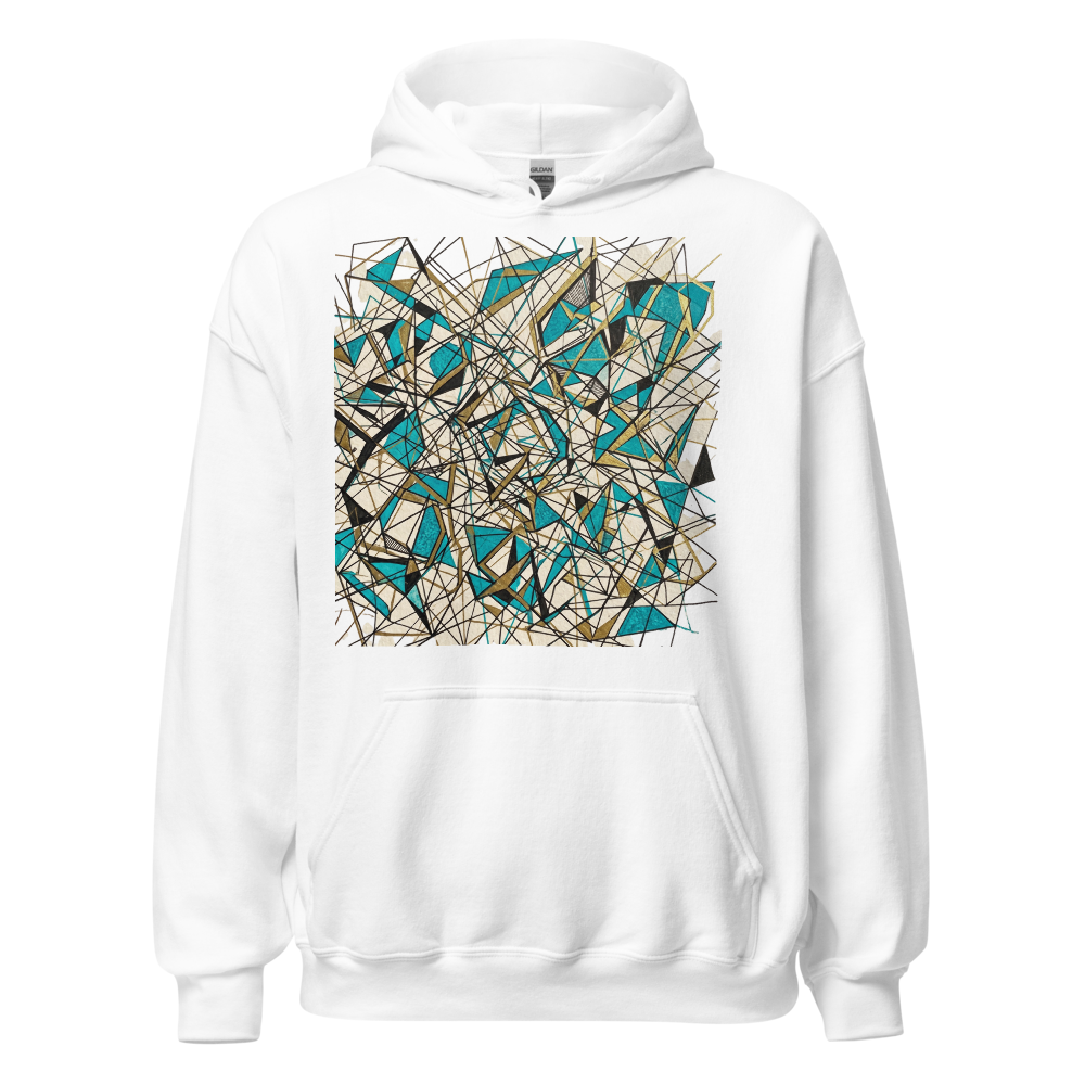 Abstract Graphic Print White Hoodie