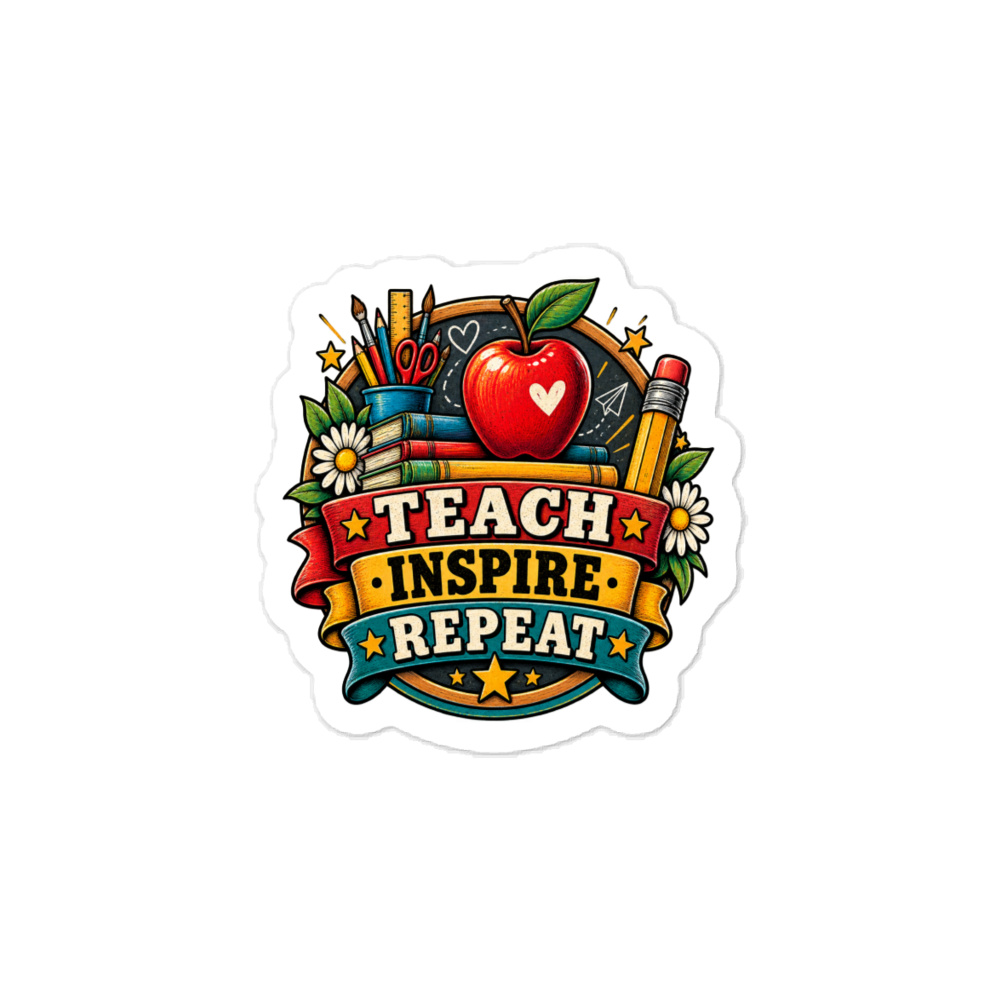 Teach Inspire Repeat Vintage Teacher