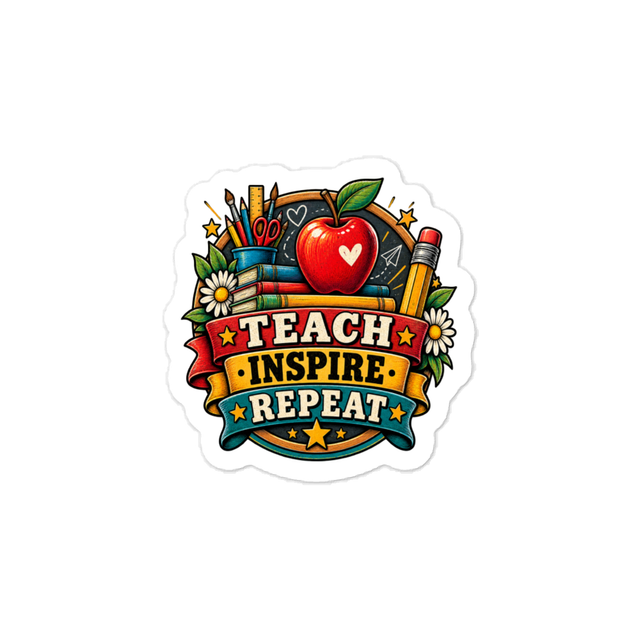 Teach Inspire Repeat Vintage Teacher