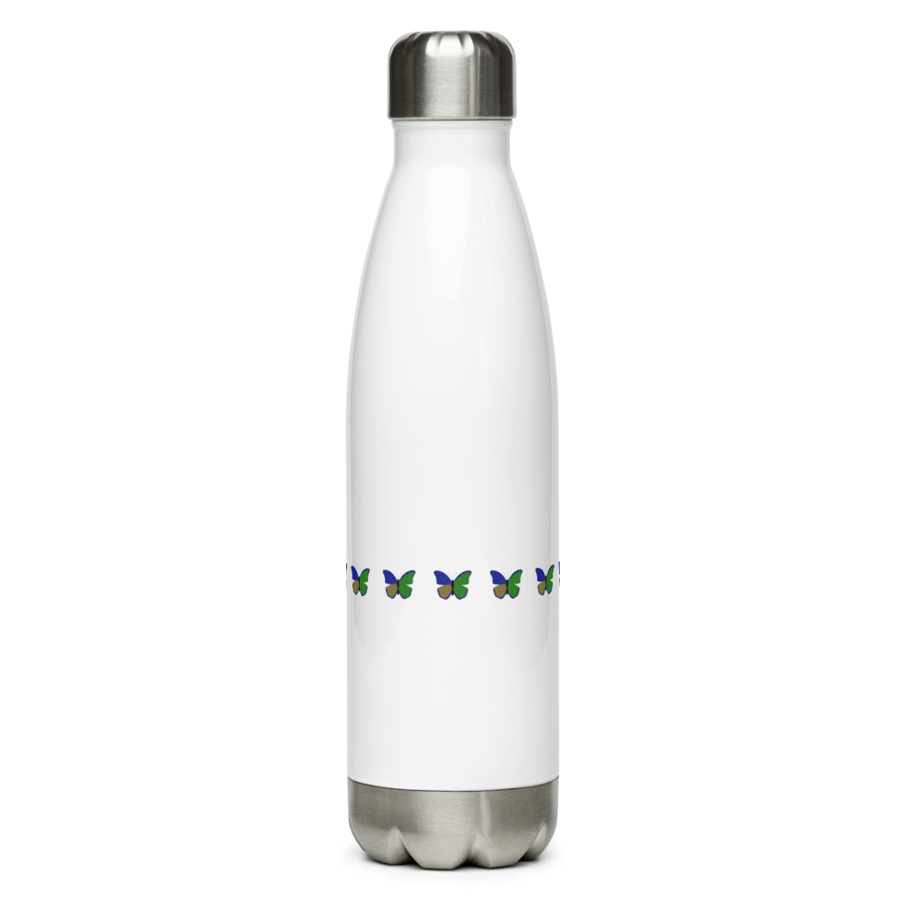 Green butterfly Stainless steel water bottle