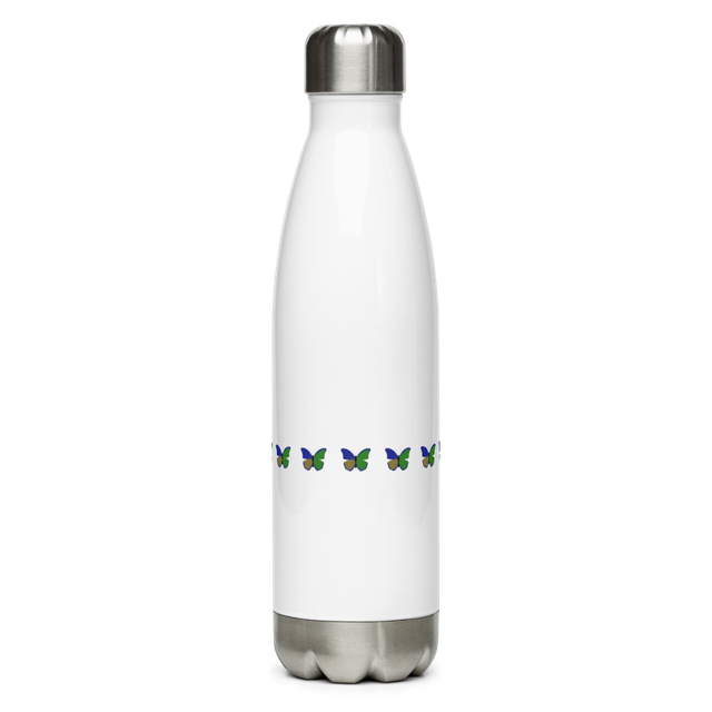 Green butterfly Stainless steel water bottle