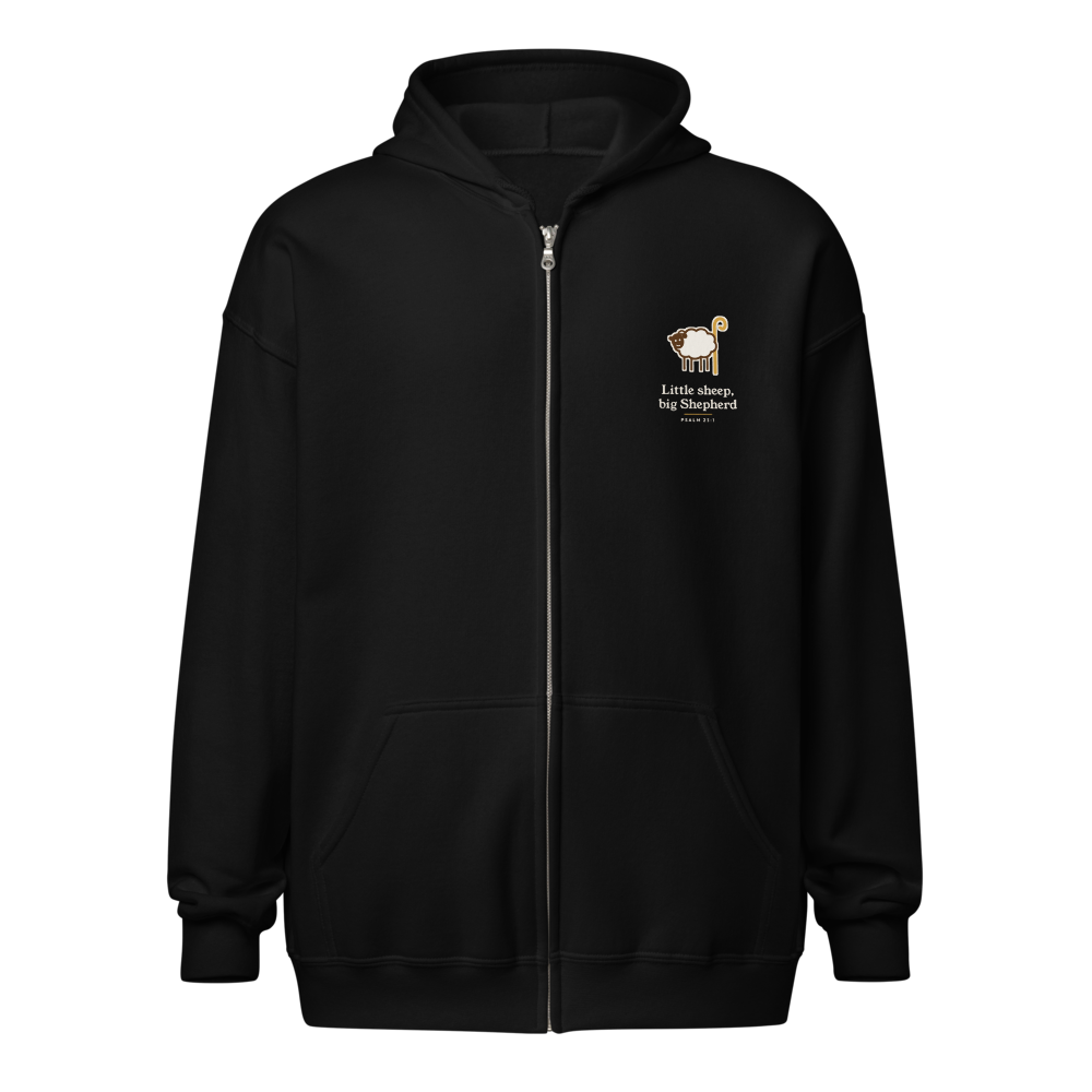 Little Sheep Big Shepherd Zip Hoodie (Black)